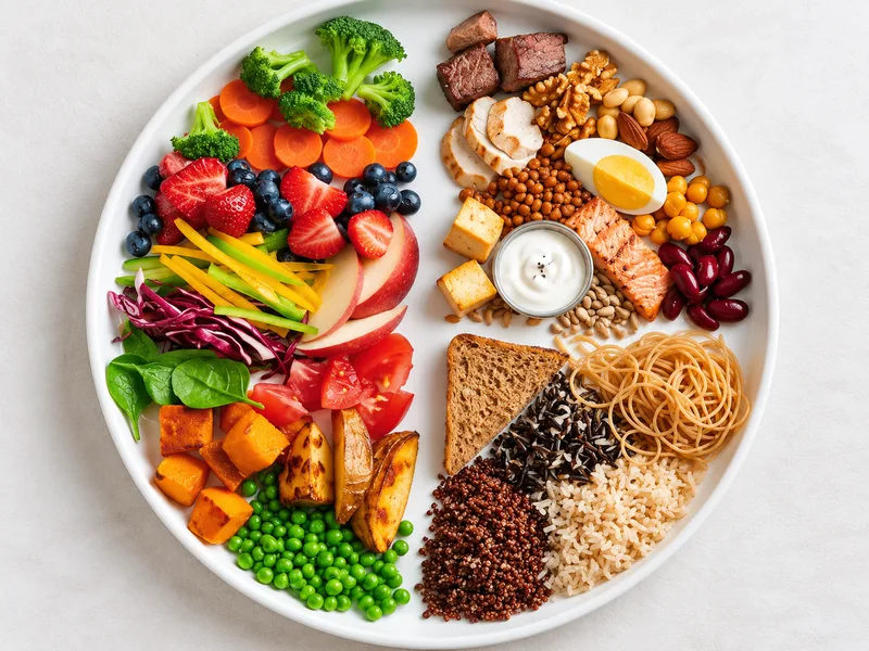 Ăn lượng vừa phải và kết hợp đa dạng thực phẩm giúp duy trì chế độ ăn cân bằng.