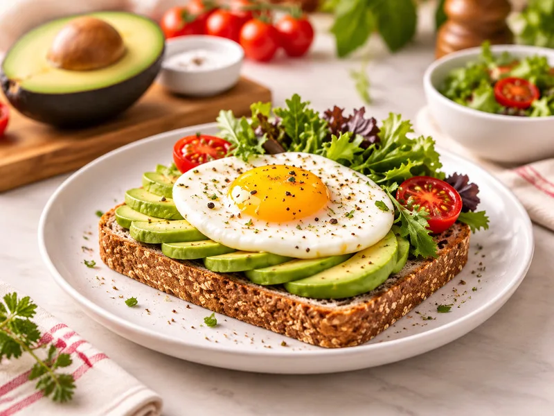 Trứng, rau xanh kết hợp bánh mì tạo nên bữa sáng tiện lợi và giàu dinh dưỡng hơn.